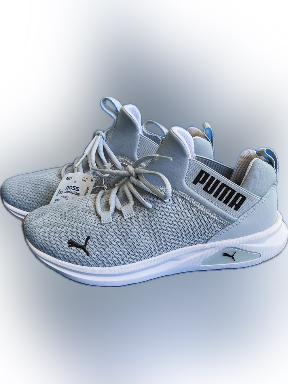 Puma Dusty Blue Mesh Slip-On Sneakers